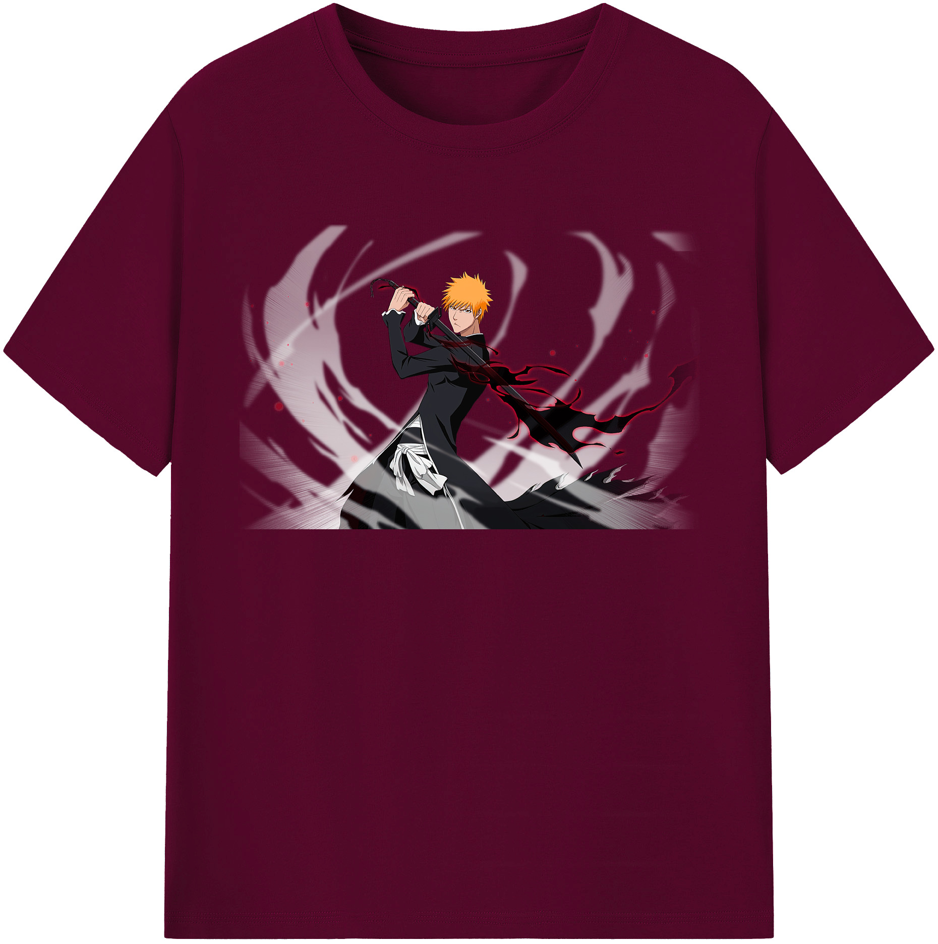 （画像用） ブリーチ 黒崎一護（くろさき いちご）BLEACH Kurosaki Ichigo レディースカジュアルプリントTシャツ（綿100％）